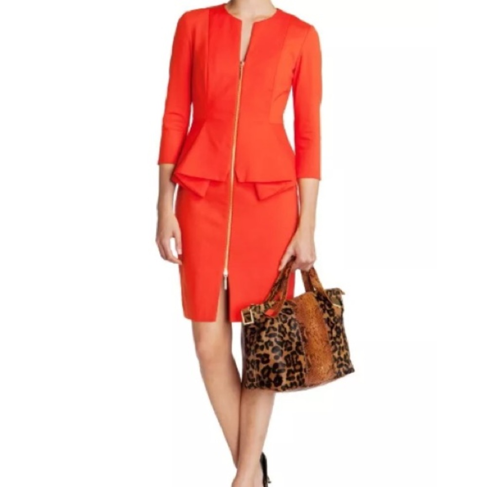 Ted Baker London Orange Peplum Dress